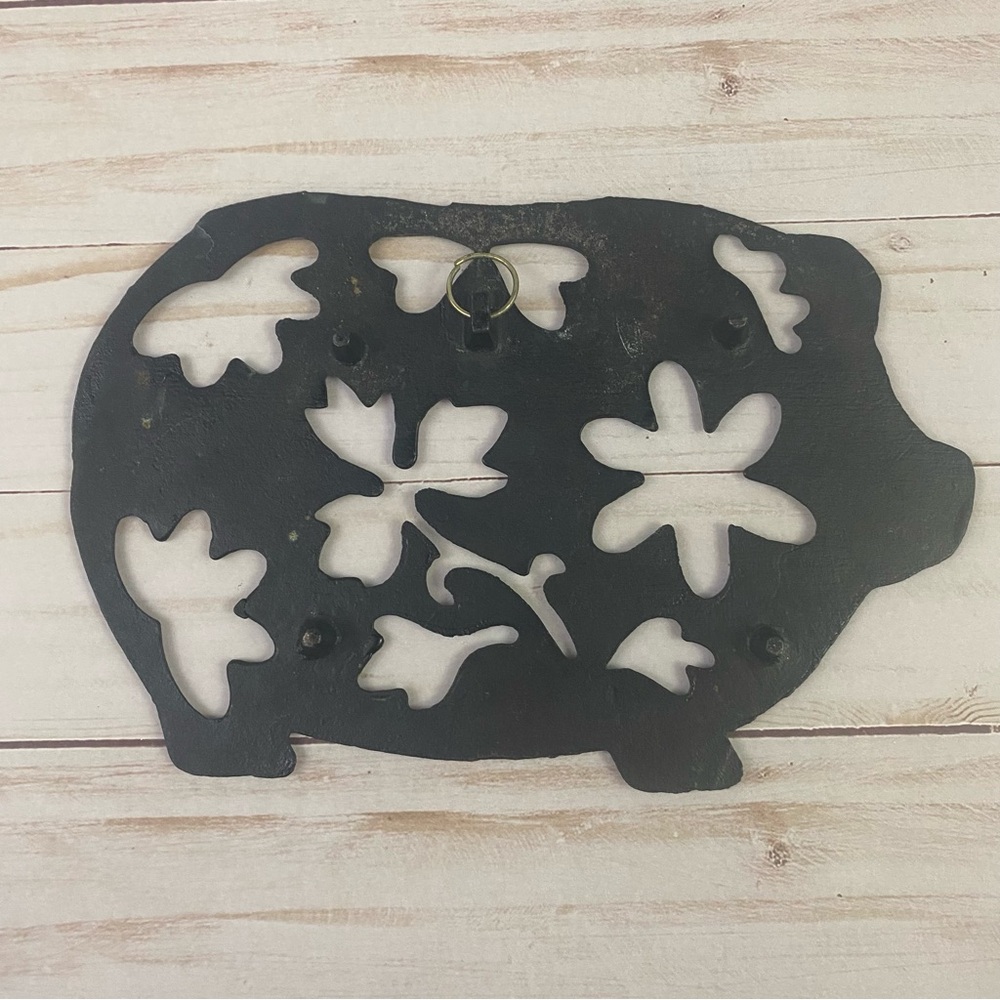Vintage Copper Plated Cast Iron Pig Trivet Wall Hanging - Picture 2 of 5